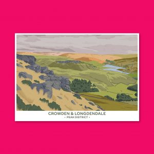 Crowden Valley - Longdendale - Travel Poster - Landscape Lustre Art Print