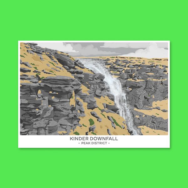 Kinder Downfall - Travel Poster - Landscape Lustre Art Print